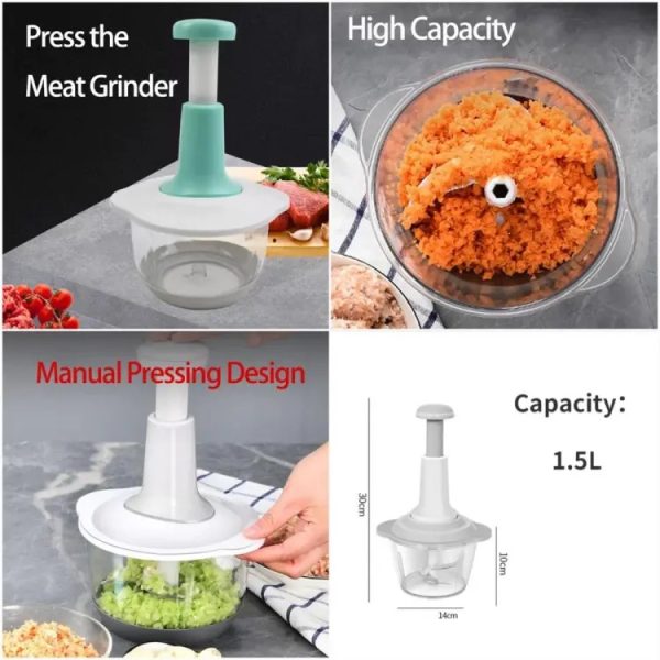 Manual Hand Push Chopper | Multi-functional Vegetable Meat Grinder